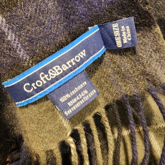 CROFT AND BARROW 100% Cashmere Plaid Unisex Scarf - Picture 4 of 8